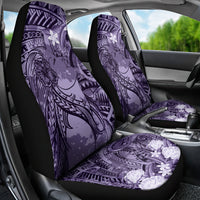 Pacific Beauty Girl Car Seat Cover Violet Polyneisan Tribal Vintage Motif LT9 - Polynesian Pride
