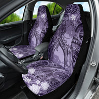Pacific Beauty Girl Car Seat Cover Violet Polyneisan Tribal Vintage Motif LT9 - Polynesian Pride