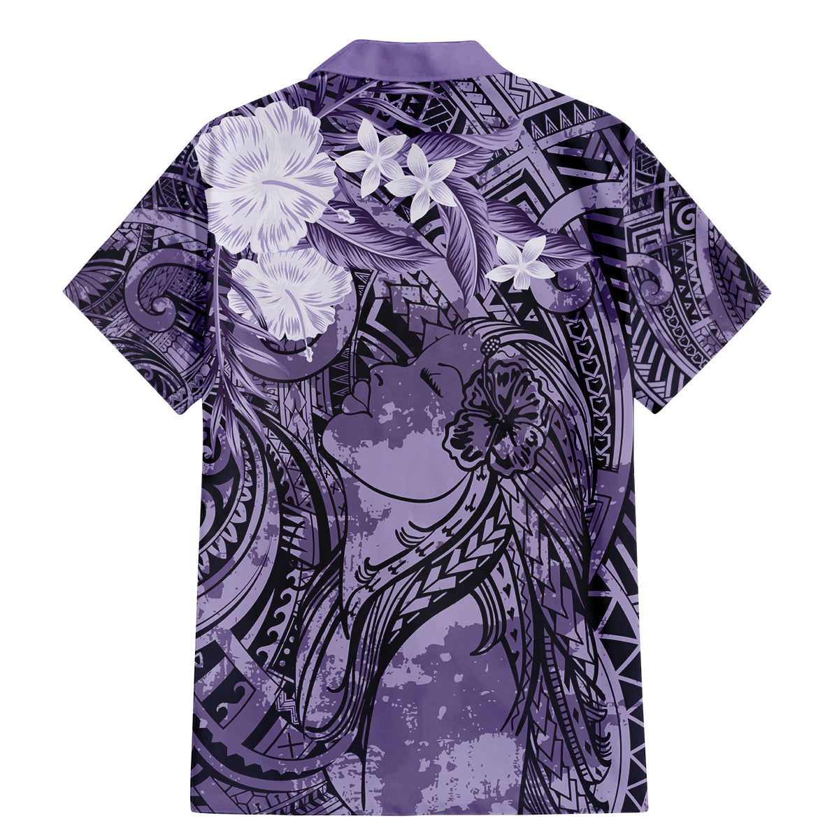 Pacific Beauty Girl Family Matching Mermaid Dress and Hawaiian Shirt Violet Polyneisan Tribal Vintage Motif LT9 - Polynesian Pride