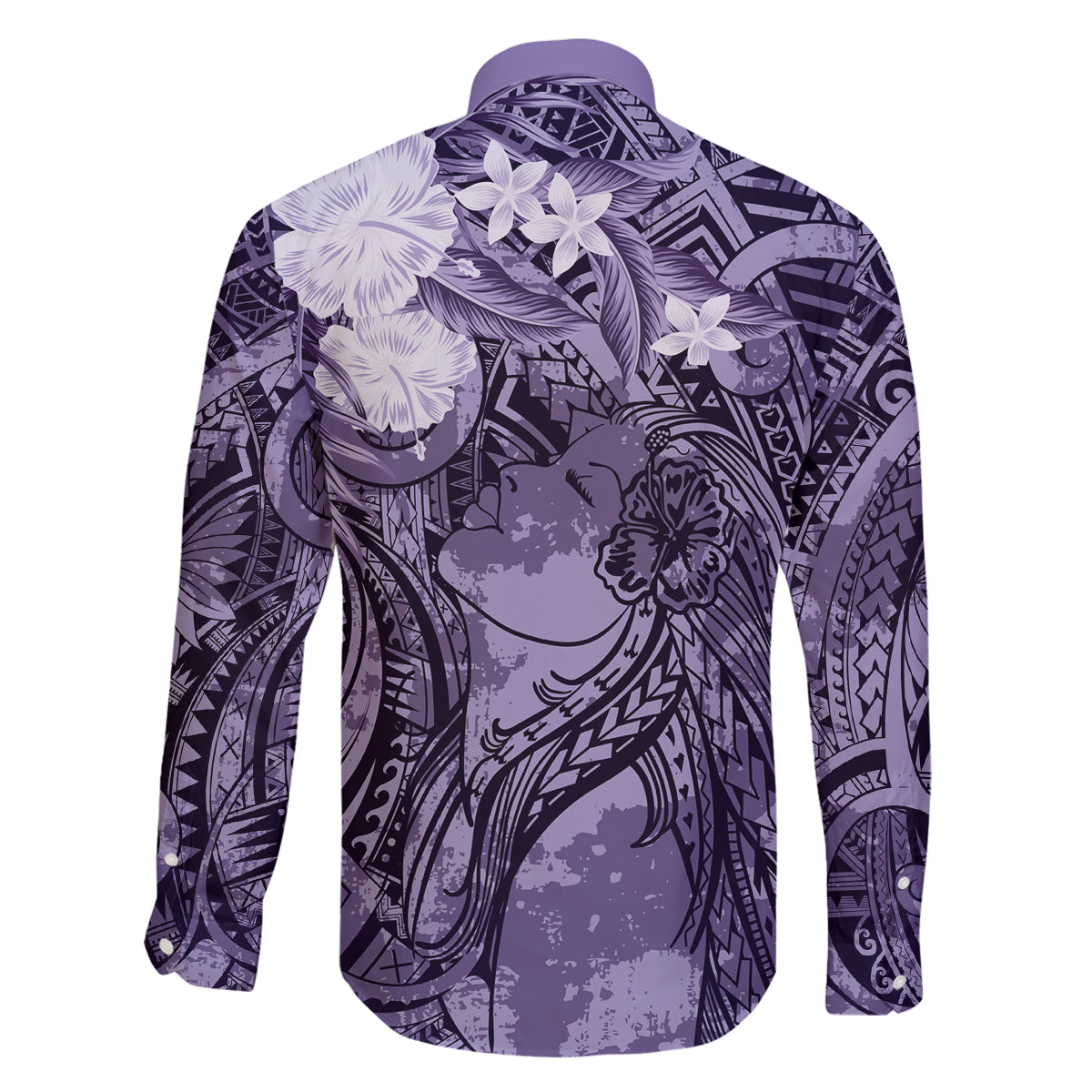 Pacific Beauty Girl Family Matching Mermaid Dress and Hawaiian Shirt Violet Polyneisan Tribal Vintage Motif LT9 - Polynesian Pride