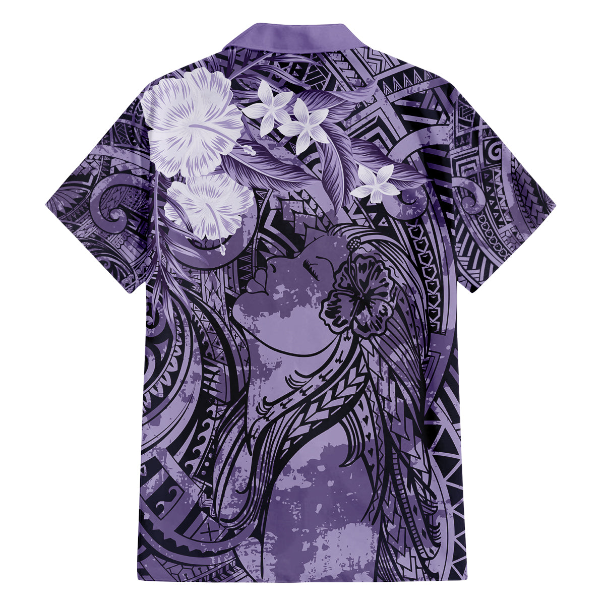 Pacific Beauty Girl Family Matching Summer Maxi Dress and Hawaiian Shirt Violet Polyneisan Tribal Vintage Motif LT9 - Polynesian Pride