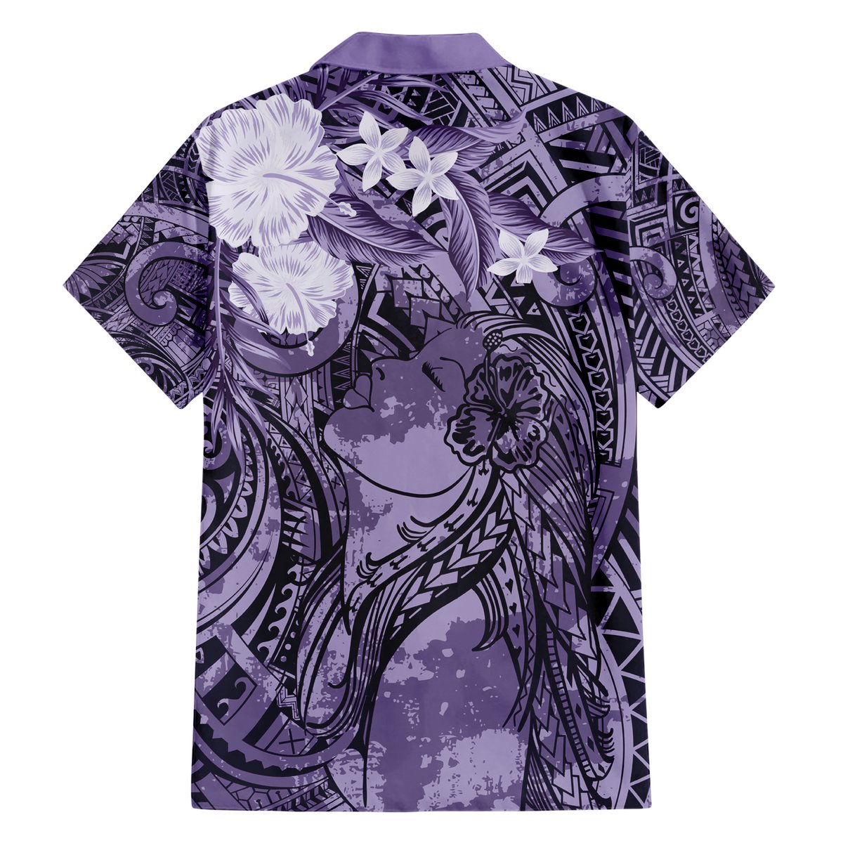Pacific Beauty Girl Hawaiian Shirt Violet Polyneisan Tribal Vintage Motif LT9 - Polynesian Pride