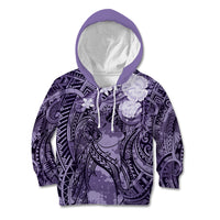 Pacific Beauty Girl Kid Hoodie Violet Polyneisan Tribal Vintage Motif LT9 Hoodie Violet - Polynesian Pride