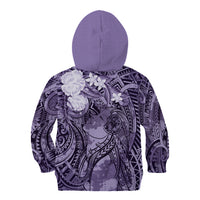 Pacific Beauty Girl Kid Hoodie Violet Polyneisan Tribal Vintage Motif LT9 - Polynesian Pride