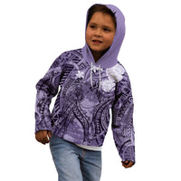 Pacific Beauty Girl Kid Hoodie Violet Polyneisan Tribal Vintage Motif LT9 - Polynesian Pride