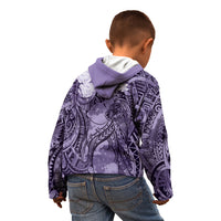 Pacific Beauty Girl Kid Hoodie Violet Polyneisan Tribal Vintage Motif LT9 - Polynesian Pride
