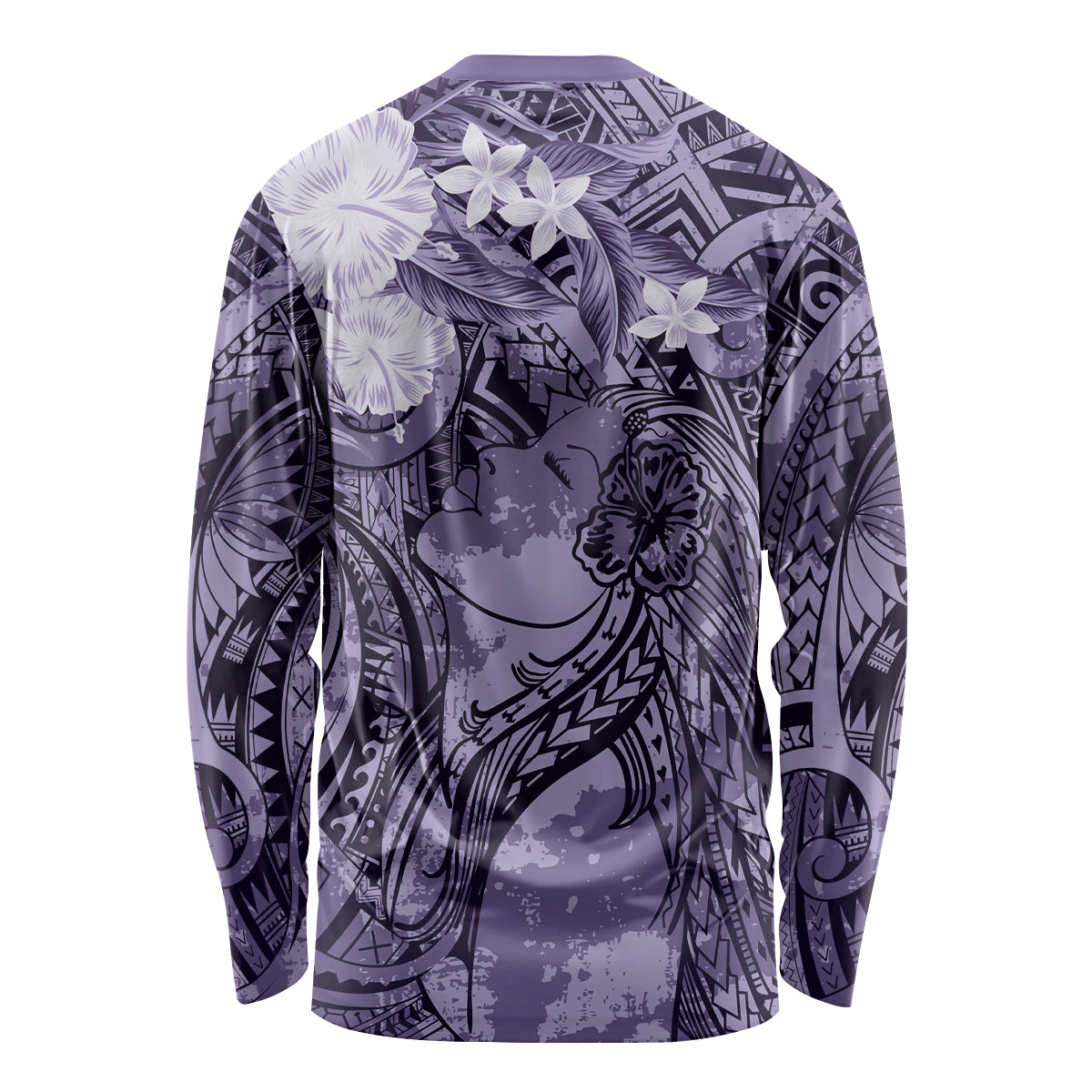 Pacific Beauty Girl Long Sleeve Shirt Violet Polyneisan Tribal Vintage Motif LT9 - Polynesian Pride