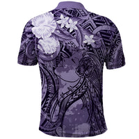 Pacific Beauty Girl Polo Shirt Violet Polyneisan Tribal Vintage Motif LT9 - Polynesian Pride