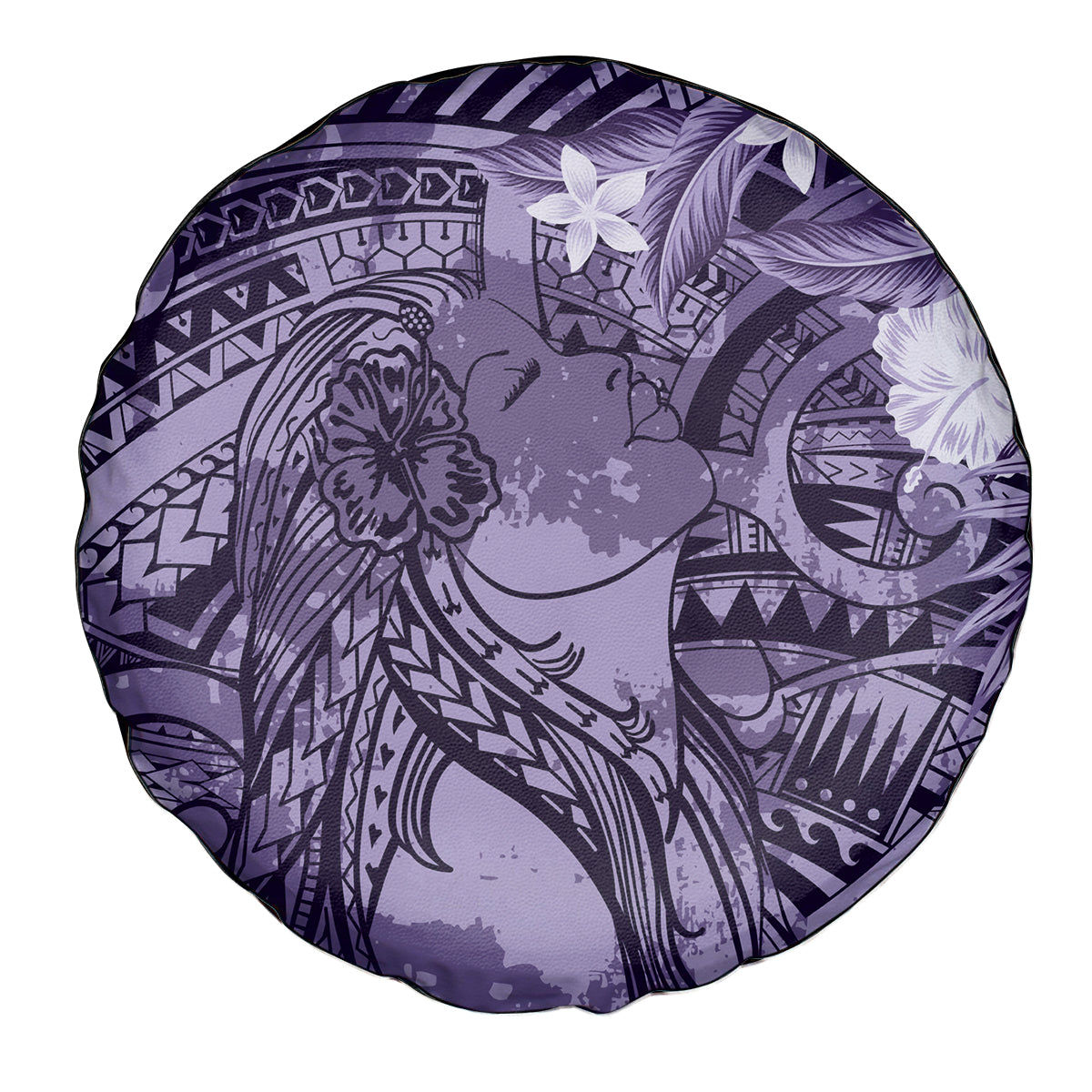 Pacific Beauty Girl Spare Tire Cover Violet Polyneisan Tribal Vintage Motif LT9 - Polynesian Pride