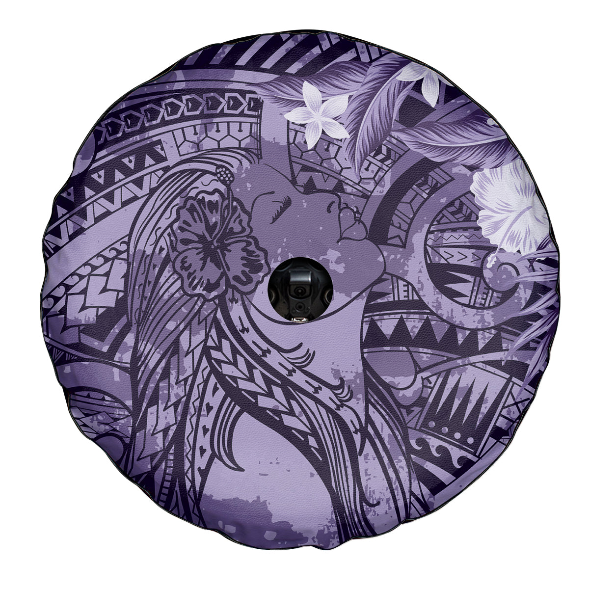 Pacific Beauty Girl Spare Tire Cover Violet Polyneisan Tribal Vintage Motif LT9 - Polynesian Pride