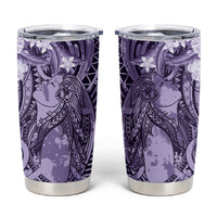 Pacific Beauty Girl Tumbler Cup Violet Polyneisan Tribal Vintage Motif LT9 Violet - Polynesian Pride