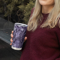 Pacific Beauty Girl Tumbler Cup Violet Polyneisan Tribal Vintage Motif LT9 - Polynesian Pride