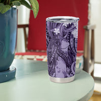 Pacific Beauty Girl Tumbler Cup Violet Polyneisan Tribal Vintage Motif LT9 - Polynesian Pride