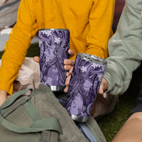 Pacific Beauty Girl Tumbler Cup Violet Polyneisan Tribal Vintage Motif LT9 - Polynesian Pride
