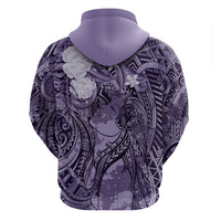 Pacific Beauty Girl Zip Hoodie Violet Polyneisan Tribal Vintage Motif LT9 - Polynesian Pride