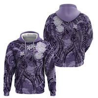 Pacific Beauty Girl Zip Hoodie Violet Polyneisan Tribal Vintage Motif LT9 - Polynesian Pride