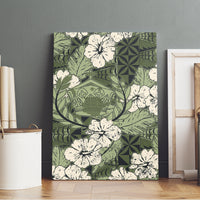 Tongan Kupesi Ngatu Hibiscus Vintage Motif Canvas Wall Art