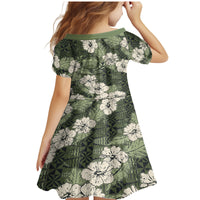 Tongan Kupesi Ngatu Hibiscus Vintage Motif Family Matching Mermaid Dress and Hawaiian Shirt LT9 - Polynesian Pride