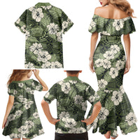 Tongan Kupesi Ngatu Hibiscus Vintage Motif Family Matching Mermaid Dress and Hawaiian Shirt LT9 - Polynesian Pride