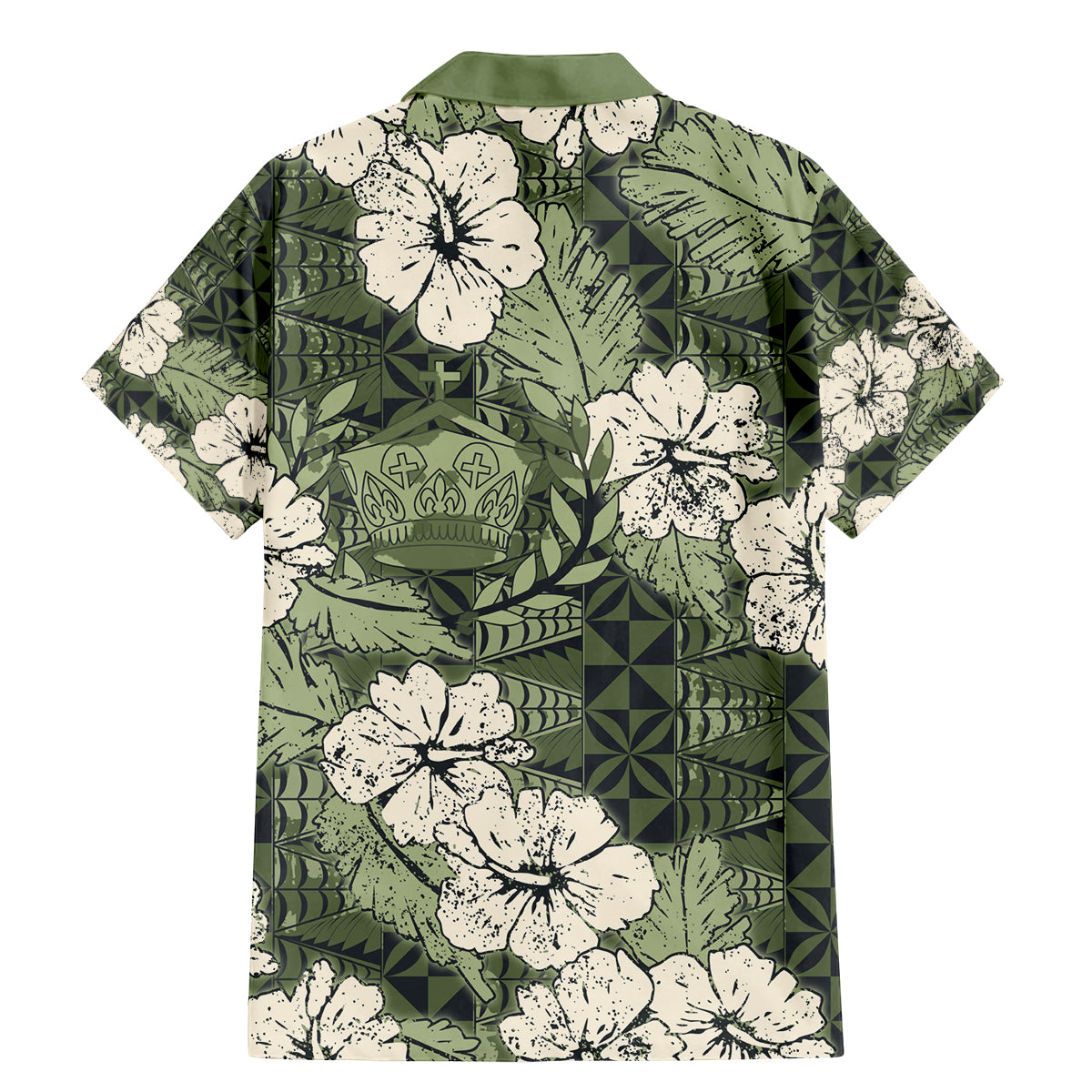 Tongan Kupesi Ngatu Hibiscus Vintage Motif Family Matching Mermaid Dress and Hawaiian Shirt LT9 - Polynesian Pride