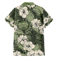 Tongan Kupesi Ngatu Hibiscus Vintage Motif Family Matching Short Sleeve Bodycon Dress and Hawaiian Shirt LT9 - Polynesian Pride