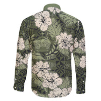 Tongan Kupesi Ngatu Hibiscus Vintage Motif Family Matching Short Sleeve Bodycon Dress and Hawaiian Shirt LT9 - Polynesian Pride