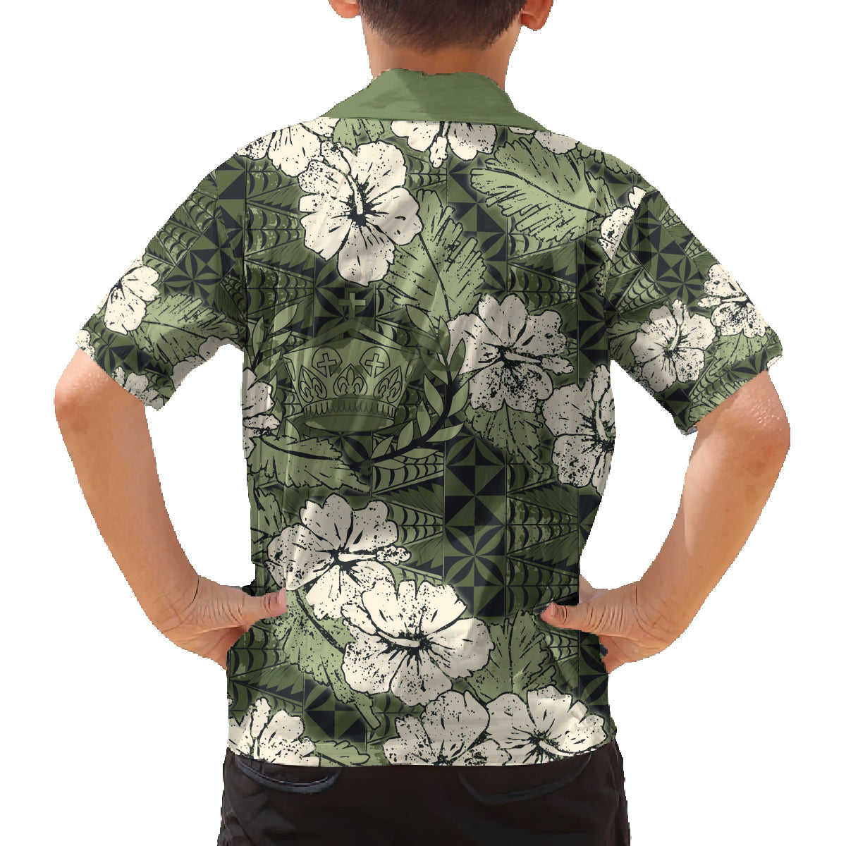 Tongan Kupesi Ngatu Hibiscus Vintage Motif Family Matching Summer Maxi Dress and Hawaiian Shirt LT9 - Polynesian Pride