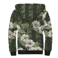 Tongan Kupesi Ngatu Hibiscus Vintage Motif Sherpa Hoodie LT9 - Polynesian Pride