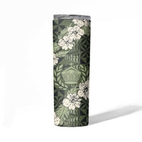 Tongan Kupesi Ngatu Hibiscus Vintage Motif Skinny Tumbler LT9 - Polynesian Pride