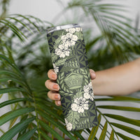 Tongan Kupesi Ngatu Hibiscus Vintage Motif Skinny Tumbler LT9 - Polynesian Pride