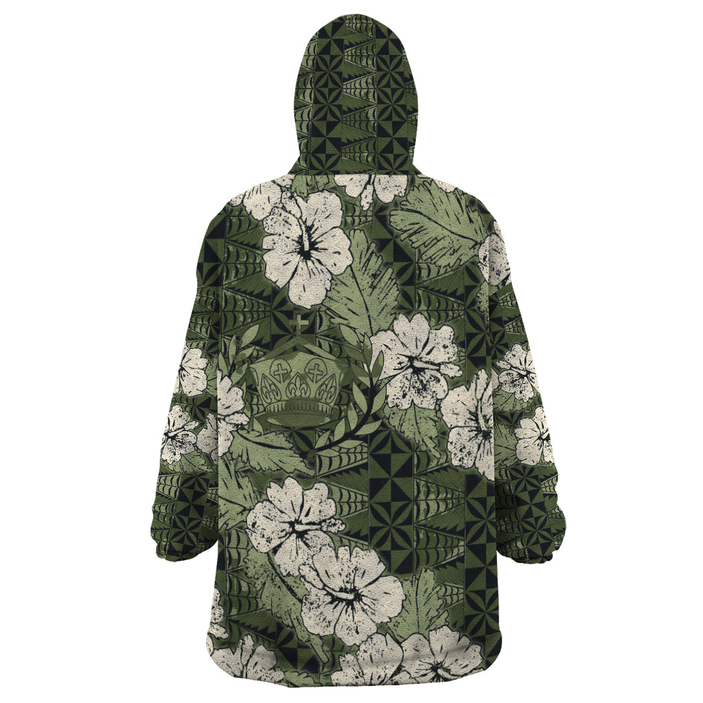 Tongan Kupesi Ngatu Hibiscus Vintage Motif Wearable Blanket Hoodie LT9 - Polynesian Pride