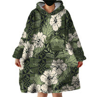 Tongan Kupesi Ngatu Hibiscus Vintage Motif Wearable Blanket Hoodie LT9 - Polynesian Pride