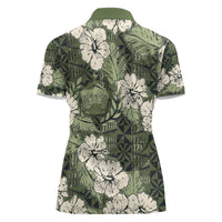 Tongan Kupesi Ngatu Hibiscus Vintage Motif Women Polo Shirt LT9 - Polynesian Pride