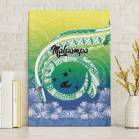 Malpampa Vanuatu Canvas Wall Art Hibiscus Sand Drawing with Pacific Pattern