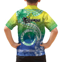 Malpampa Vanuatu Family Matching Off Shoulder Short Dress and Hawaiian Shirt Hibiscus Sand Drawing with Pacific Pattern LT9 - Polynesian Pride