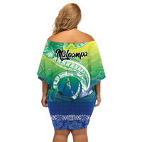 Malpampa Vanuatu Family Matching Off Shoulder Short Dress and Hawaiian Shirt Hibiscus Sand Drawing with Pacific Pattern LT9 - Polynesian Pride