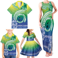 Malpampa Vanuatu Family Matching Tank Maxi Dress and Hawaiian Shirt Hibiscus Sand Drawing with Pacific Pattern LT9 - Polynesian Pride
