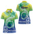 Malpampa Vanuatu Women Polo Shirt Hibiscus Sand Drawing with Pacific Pattern