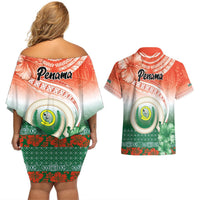 Penama Vanuatu Couples Matching Off Shoulder Short Dress and Hawaiian Shirt Hibiscus Sand Drawing with Pacific Pattern LT9 - Polynesian Pride