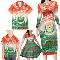 Penama Vanuatu Family Matching Long Sleeve Bodycon Dress and Hawaiian Shirt Hibiscus Sand Drawing with Pacific Pattern LT9 - Polynesian Pride