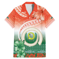 Penama Vanuatu Family Matching Mermaid Dress and Hawaiian Shirt Hibiscus Sand Drawing with Pacific Pattern LT9 Dad's Shirt - Short Sleeve Red Art - Polynesian Pride