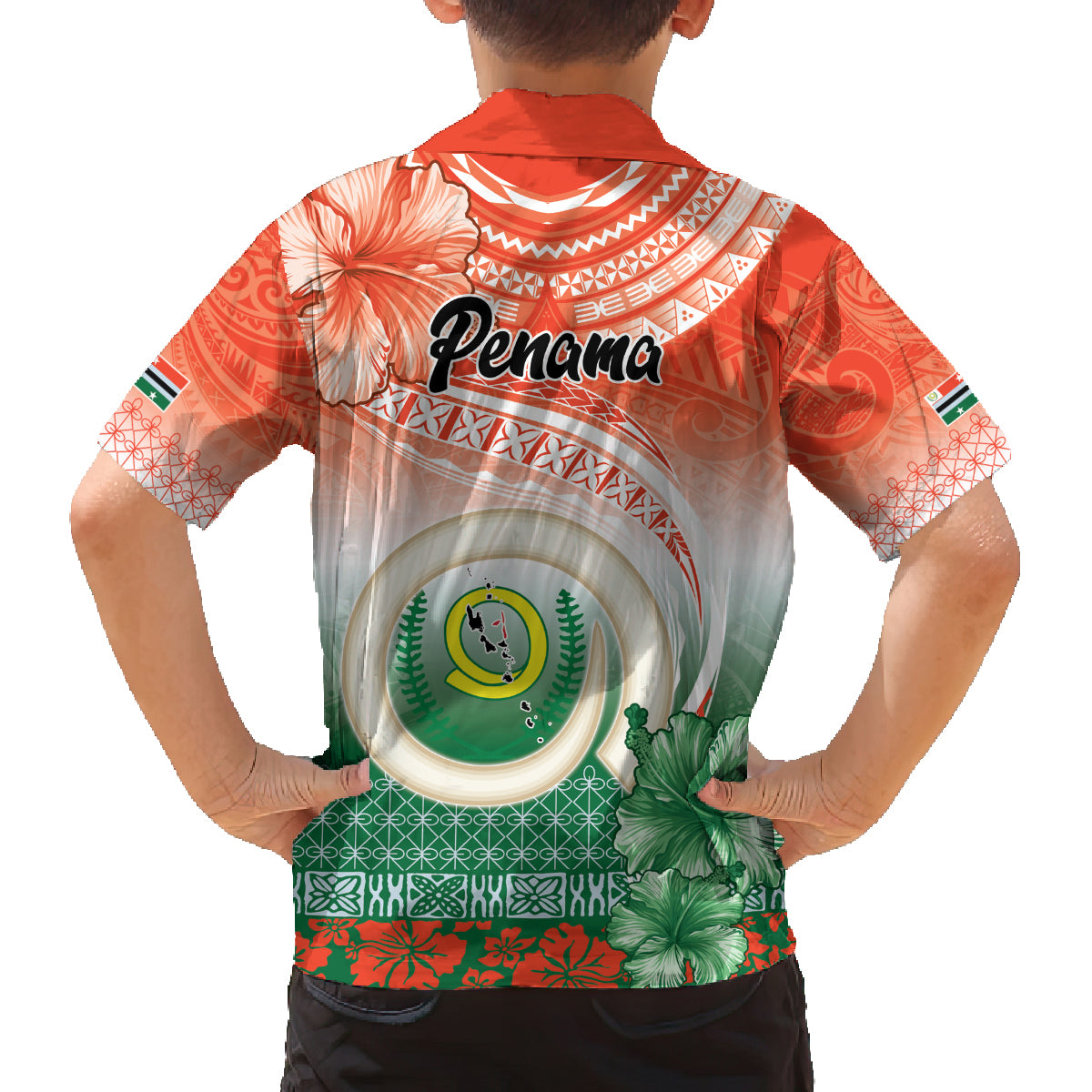 Penama Vanuatu Family Matching Off The Shoulder Long Sleeve Dress and Hawaiian Shirt Hibiscus Sand Drawing with Pacific Pattern LT9 - Polynesian Pride