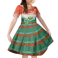 Penama Vanuatu Family Matching Off The Shoulder Long Sleeve Dress and Hawaiian Shirt Hibiscus Sand Drawing with Pacific Pattern LT9 Daughter's Dress Red Art - Polynesian Pride