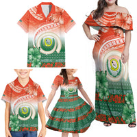 Penama Vanuatu Family Matching Off Shoulder Maxi Dress and Hawaiian Shirt Hibiscus Sand Drawing with Pacific Pattern LT9 - Polynesian Pride