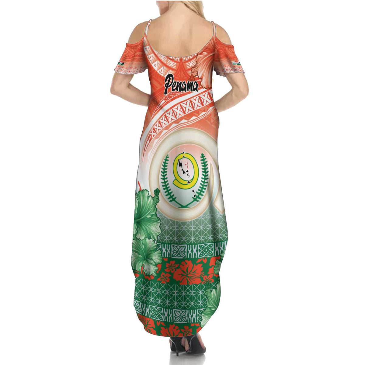 Penama Vanuatu Family Matching Summer Maxi Dress and Hawaiian Shirt Hibiscus Sand Drawing with Pacific Pattern