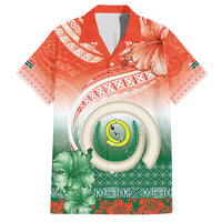 Penama Vanuatu Family Matching Tank Maxi Dress and Hawaiian Shirt Hibiscus Sand Drawing with Pacific Pattern LT9 Dad's Shirt - Short Sleeve Red Art - Polynesian Pride