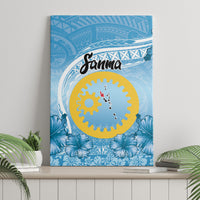 Sanma Vanuatu Canvas Wall Art Hibiscus Sand Drawing with Pacific Pattern