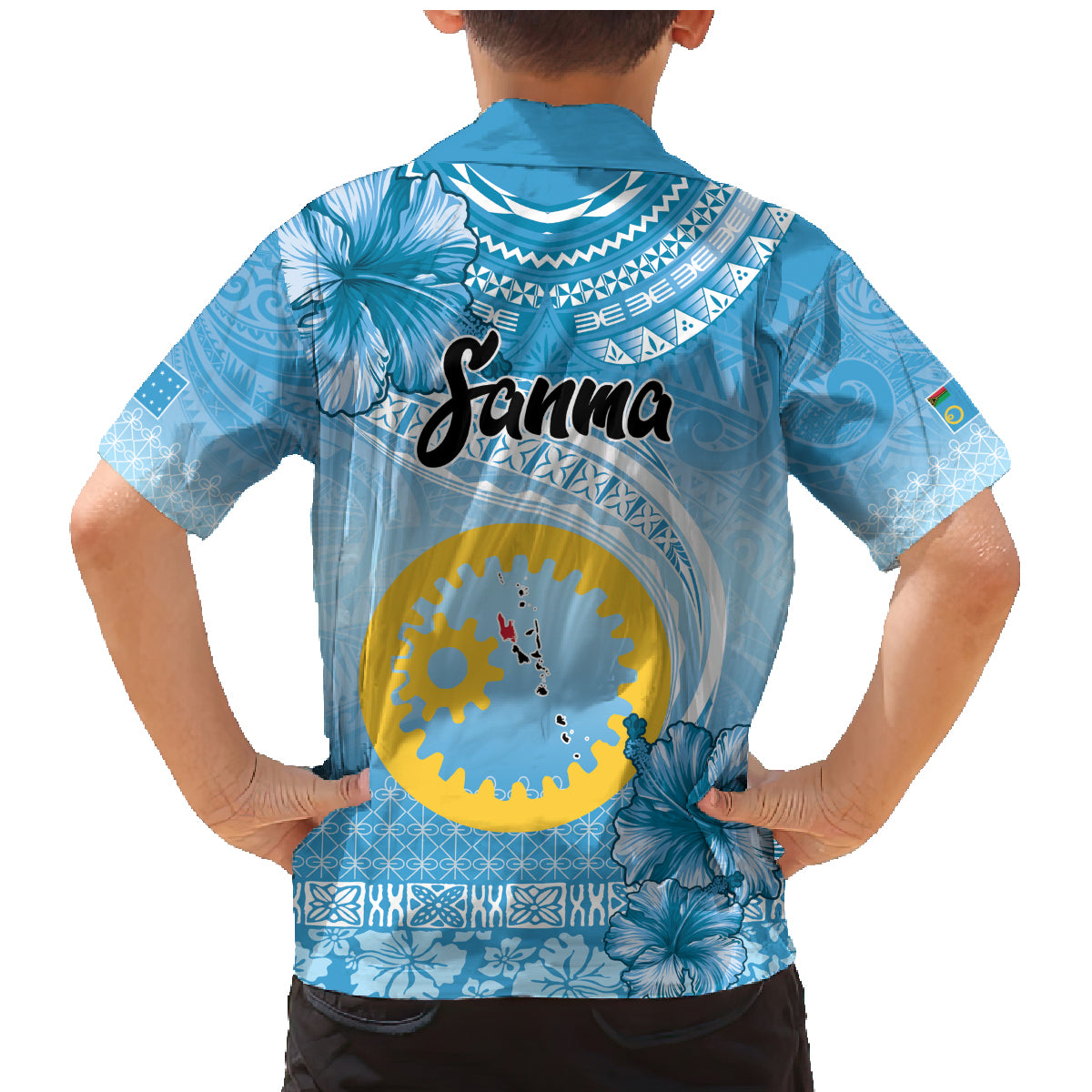 Sanma Vanuatu Family Matching Mermaid Dress and Hawaiian Shirt Hibiscus Sand Drawing with Pacific Pattern LT9 - Polynesian Pride