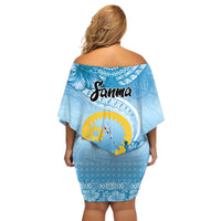 Sanma Vanuatu Family Matching Off Shoulder Short Dress and Hawaiian Shirt Hibiscus Sand Drawing with Pacific Pattern LT9 - Polynesian Pride