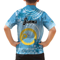 Sanma Vanuatu Family Matching Short Sleeve Bodycon Dress and Hawaiian Shirt Hibiscus Sand Drawing with Pacific Pattern LT9 - Polynesian Pride